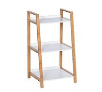 WENKO Scaffale Finja con 3 ripiani - Scaffale per il bagno, scaffale per la casa, Bambù, 43 x 76 x 36 cm, Marrone