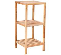 Wenko Scaffale per Il Bagno e la Casa Norway con 3 Ripiani, 3 Piani, Legno Noce, 36 x 79 x 36 cm, Beige