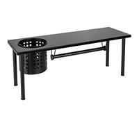 WENKO Scaffale universale con portarotolo Blanco, scaffale da cucina per spazio aggiuntivo sul piano lavoro con portautensili per accessori da cucina, acciaio inox/MDF, 55 x 21 x 18 cm