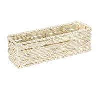 Wenko Scatola da Bagno Vabriano, Cestino Portaoggetti in Rete di Carta, per Bagno e Ufficio, 32 x 10 x 10 cm, Stile Boho, Beige