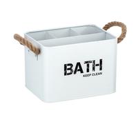 Wenko - Scatola per bagno, 19 x 12, 5 x 13 cm, colore: Bianco