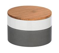 Wenko scatola portaoggetti Malta con coperchio in bambù, grigio, 0,75 litre