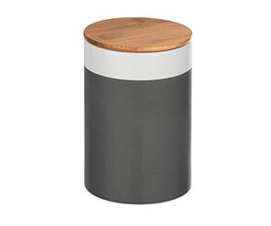 Wenko Scatola portaoggetti Malta con coperchio in bambù, grigio, 1,45 litre