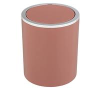 WENKO Secchio per rifiuti Inca, 2 litri, pattumiera per WC di cortesia, secchio con coperchio oscillante per bagno, pattumiera piccola in plastica, senza bisfenolo A, Ø 14 x 16,8 cm, rosa antico