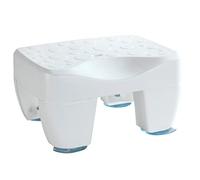 WENKO sedile antiscivolo per vasca da bagno con superficie strutturata, portata 150 kg, Plastica, 40 x 21 x 31 cm, Bianco