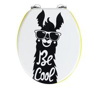 Wenko Sedile WC Be Cool, copriwater in MDF, fissaggio in massiccio acciaio inox resistente contro la ruggine, resistente all'umidità, superficie priva di pori, 35,5 x 42,5 cm