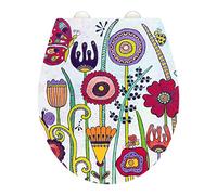 Wenko Sedile WC Full Bloom, copri wc colorato Rollin'Art, superficie in rilievo, fissaggio rapido in acciaio inox e abbassamento automatico Easy-Close, in Duroplast antibatterica, 38 x 44,5 cm