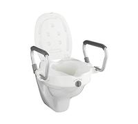 WENKO Sedile WC rialzato con braccioli Secura, Plastica, 5535 x 37.5 x 47.542.5 cm, Bianco