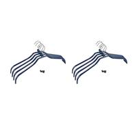 WENKO Set appendini Multi 4+4 - appendini, con rivestimento antiscivolo, unisciappendini, Metallo cromato, 42 x 19 x 1 cm, Argento lucido (Confezione da 2)