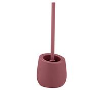 WENKO Set da bagno Badi, accessori bagno in ceramica di qualità con superficie opaca, incluso scopino con spazzola nera in silicone da Ø 7,5 cm effetto antiaderente, Ø 13,5 x 38 cm, rosa antico