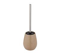 WENKO Set da bagno Bellante, supporto scopino in ceramica di qualità, scopino con spazzola in silicone nero incluso, per una pulizia igienica, Ø 12 x 40,7 cm, sabbia