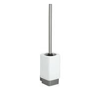 WENKO Set da toilette da parete Montella, fissaggio a parete, contenitore in ceramica estraibile, 7.3x40x10.3 cm, incluso materiale per il fissaggio, Bianco/Antracite