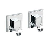 WENKO Gancio Vacuum-Loc® quadrato 2 pezzi - Maggiore ordine nella stanza da bagno? Nessun problema. grazie ai ganci lucidi realizzati in plastica (ABS) cromata della serie Vacuum-Loc®. I ganci quadrangolari. nel pratico set di 2 pezzi. sono ideali come guardaroba in bagno. Il set di ganci tiene accappatoi. salviette e tanto altro sempre a portata di mano ed in maniera decorativa. Che sia nella stanza da bagno. nella toilette per gli ospiti o nella camera da letto. oppure in cucina o nel guardaroba - i geniali ganci fanno una bella figura in tutta la casa e creano uno spazio effettivo anche per abiti. canovacci ed accessori. Lo straordinario sistema Vacuum-Loc® permette il fissaggio veloce. semplice e sicuro degli accessori su tutte le superfici impermeabili e leggermente irregolari. Il nuovo sistema Vacuum-Loc® è formato da una pompa e Loc di fissaggio. non deve essere fissato con trapano o viti. e nemmeno tramite ventose. Il montaggio del sistema Vacuum-Loc® è un gioco da ragazzi grazie all'ausilio della pompa. L'aria viene aspirata tramite la pompa in dotazione creando un sottovuoto nel Loc e gli adattatori con l'accessorio possono essere utilizzati immediatamente. I Vacuum-Loc® sono riposizionabili a piacimento e rimovibili senza lasciare tracce. Il sistema Vacuum-Loc® è tutelato da un brevetto europeo e garantisce una tenuta sicura. Ogni Loc di fissaggio ha rispettivamente una tenuta nel tempo con una portata fino a 33 kg. Con ciò viene descritta la forza tirante che viene applicata sul Loc di fissaggio in posizione orizzontale. vale a dire che agisce verso il generatore della forza.. ABS. 6 x 7 x 5 cm. Cromo