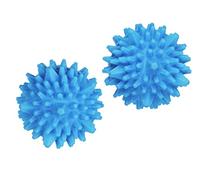 WENKO Set di 2 palline per asciugatrici, per uso variabile, biancheria morbida e senza pieghe, in asciugatrice, con punte extra grandi, palla per riccio per mani, piedi e fascia, palla da massaggio, circa Ø 7 cm, blu