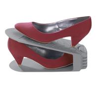 WENKO Set di 8 portascarpe salvaspazio per scarpiera e guardaroba, portascarpe antiscivolo in plastica per diversi tipi di scarpe, 26 x 12 x 10 cm, grigio