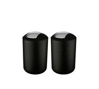 Wenko Set Pattumiera 2 Pezzi Nero 31 cm