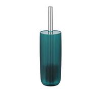 WENKO Set WC Agropoli Petrol, portascopino chiuso in plastica di qualità dalla forma scultorea e con superficie smerigliata, scopino WC igienico, Ø 10 x 36,5 cm