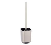 WENKO Set WC Auron Argento, pregiato portascopino in pregiata plastica con superficie cangiante color argento, scopino WC igienico, 9 x 38,5 x 9 cm