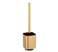 WENKO Set WC Auron Oro, pregiato portascopino in pregiata plastica con superficie cangiante color oro, scopino WC igienico, 9 x 38,5 x 9 cm