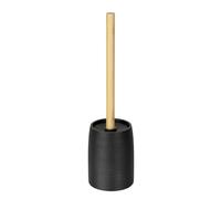 Wenko Set WC MOD. Altavalle scopino da Terra autoportante Elegante Accessorio Bagno in poliresina e bambù Ø 10,5 cm H 38,5 cm Nero Naturale