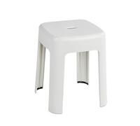 WENKO Sgabello da bagno Alaska - Badhocker. Polipropilene. 37 x 45.5 x 37 cm. Bianco
