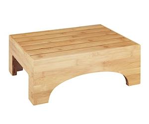 WENKO Sgabello da bagno in bambù, 40 x 15 x 30 cm, naturale