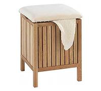 WENKO Sgabello da bagno Norway - Sgabello da bagno, Legno Noce, 39 x 52 x 39 cm, Noce