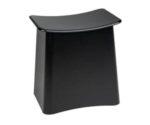 Wenko Sgabello da Bagno Wing, 2 in 1 con Cesto per La Biancheria, Coperchio e Sacca Estraibile, Plastica di Qualità, Capienza 33 L, 45 X 48 X 33 Cm, Nero