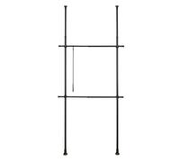 Wenko Sistema armadio telescopico HERKULES Basic nero - Sistema regolabile di organizzazione, sistema per guardaroba, Acciaio, 75-120 x 165-300 x 11 cm, Nero