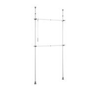 WENKO Sistema armadio telescopico Herkules Basic - Sistema regolabile di organizzazione, sistema per guardaroba, Acciaio, 75-120 x 165-300 x 11 cm, Bianco