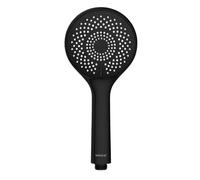 WENKO Soffione della doccia con 3 tipi di getto, Ø 11 cm, abs, nero | doccetta