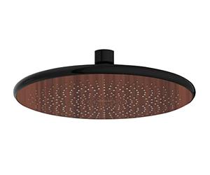 WENKO Soffione doccia a pioggia Watersaving Wood a risparmio idrico in ottica legno, risparmia acqua, collegamento universale ½“, adatto per riscaldatore di flusso, Ø 22,5 cm, marrone/nero