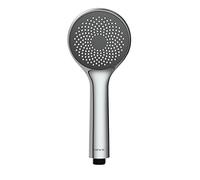 Wenko Soffione doccia risparmio acqua, Ø 9.5 cm - Doccetta universale, soffione doccia con sistema per risparmio idrico, ABS, Cromo/Grigio