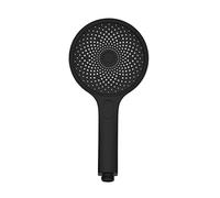 WENKO Soffione Doccia Softwater Nero Opaco, Doccetta Universale con 324 Ugelli e 3 Tipi di Getto