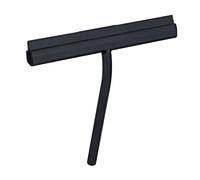 Wenko Spatola per Bagno e Doccia MOD. Agana con Supporto Magnetico in Acciaio Inox siliconato per Pulizia Senza Striature 25x4x22 cm Nero