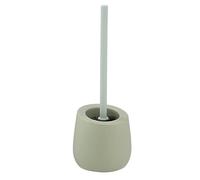 WENKO Spazzolino da bagno Badi verde lime ceramica - Portascopino WC con ciuffo in silicone e puliscibordo, Ceramica, 13.5 x 38 x 13.5 cm, Verde