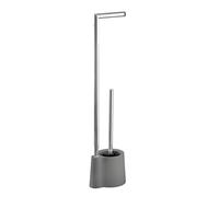 Wenko Stand garnitur Avola porta scopino, Polipropilene, Grigio, 16 x 13 x 70 cm