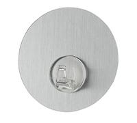 WENKO Static-Loc® gancio alla parete Uno Satinato - fissaggio senza trapano, PET, 8.5 x 2 x 8.5 cm, Argento