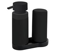 Wenko Stazione di Lavaggio Easy Squeez-E Nera, Combinazione di Detersivo Ricaricabile e Dispenser di Sapone, Capacità Ca 250 ml per Dispenser, Dimensioni 15 x 18 x 7 cm