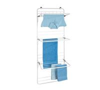 WENKO Stendibiancheria per porta, stendino da appendere con 6 ganci integrati e 3 elementi stendiabiti apribili e regolabili in continuo, metallo/ABS, 51 x 142 x 41 cm