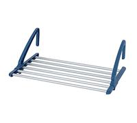 WENKO Stendibiancheria telescopico da balcone, stendibiancheria universale per interni ed esterni, in alluminio inossidabile, 6 m utili per stendere, (L x A x P): 57-106 x 21 x 37,5 cm