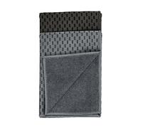 WENKO Strofinacci in microfibra Mod. Miko senza pelucchi, altamente assorbenti, resistenti e con lati a scacchiera, perfetti per la pulizia Set di 2 nero Dimensioni 40 x 60 cm