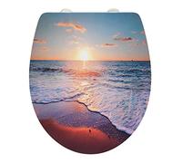 Wenko Sunset, sedile WC lucido, coperchio igienico con abbassamento automatico e fissaggio a clip in Duroplast antibatterico