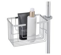 Wenko Supporto per Asta Doccia MOD. Valognes Caddy in Acciaio Inox per Doccia Senza Fori mensola cromata organizzatore Bagno 20x12x13 cm Resistente