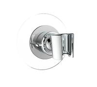 Wenko Supporto per Soffione a 360°, Supporto Doccetta in Plastica da Fissare Su Superfici Lisce Senza Forare con Speciale Cuscinetto Adesivo, Soffione Regolabile a 360°, 8 x 7.5 cm, Cromato