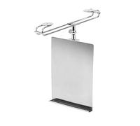 WENKO Supporto per tablet e ricettario, Acciaio inossidabile, 24 x 2 x 18.5 cm, Argento opaco