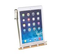 WENKO Supporto per tablet Premium, Metallo nichelato, 19 x 23 x 7.5 cm, Argento opaco