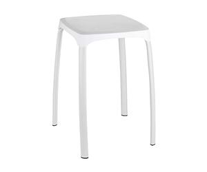 WENKO Taburete para El baño Losani, Bianco, 29 x 29 x 46 cm
