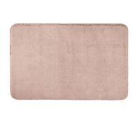 Wenko Tappetino scendibagno Saravan in morbida microfibra (100% poliestere) con pelo lungo 20 mm e lato posteriore antisdrucciolo, ad asciugatura rapida e senza pelucchi, 50 x 80 cm, rosa