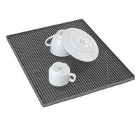 Wenko Tappetino scolapiatti Maxi, Extra Grande, in Gomma, con Struttura a Nodi, per asciugare Piatti e Bicchieri, in plastica di Alta qualità, Lavabile in lavastoviglie, 40 x 30 cm, Grigio